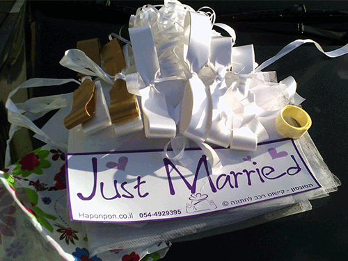 ערכת קישוטי רכב לחתונה